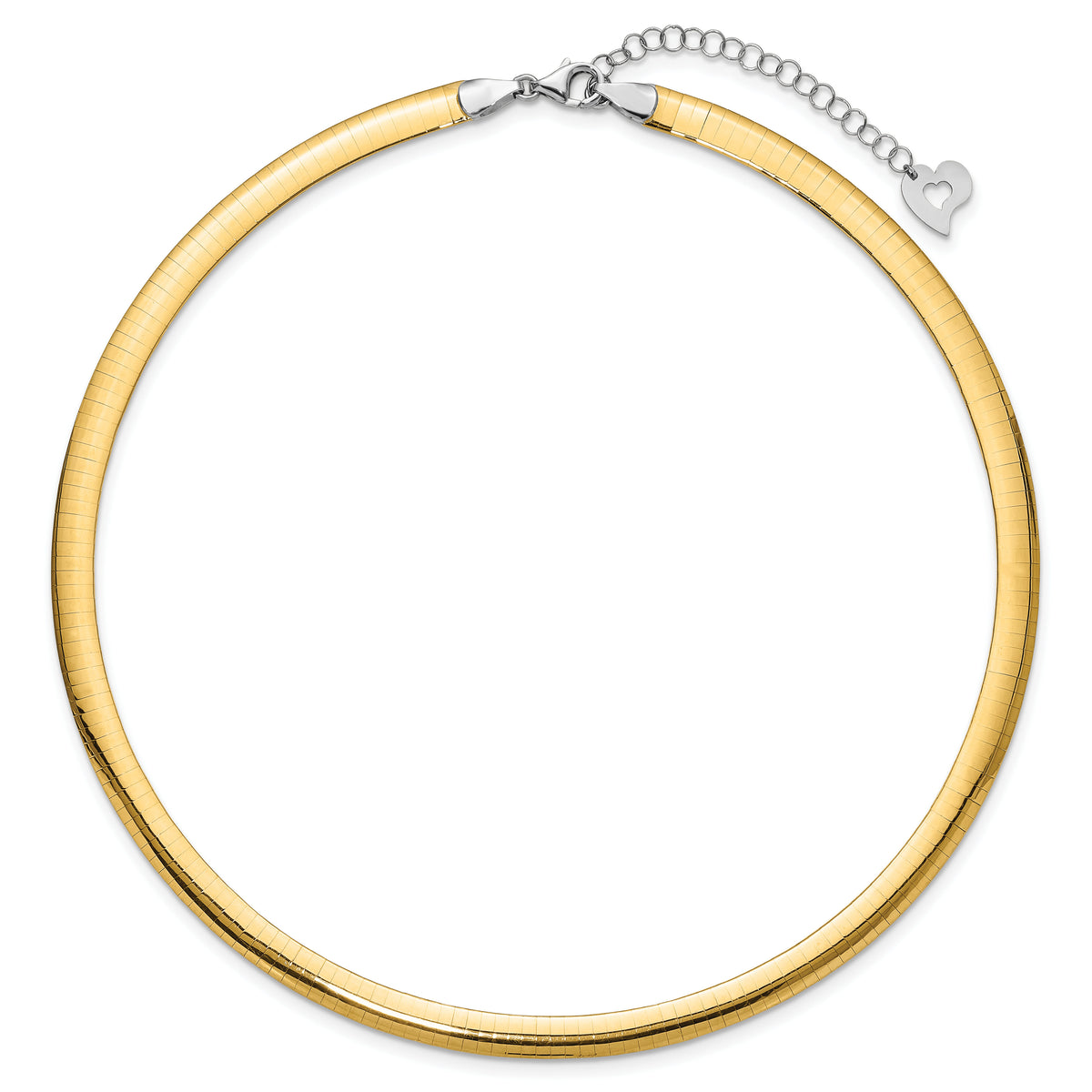 14k Two-tone Lt Reversible 6mm Omega w/extender Necklace-ROML6-16