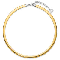 14k Two-tone Lt Reversible 6mm Omega w/extender Necklace-ROML6-16