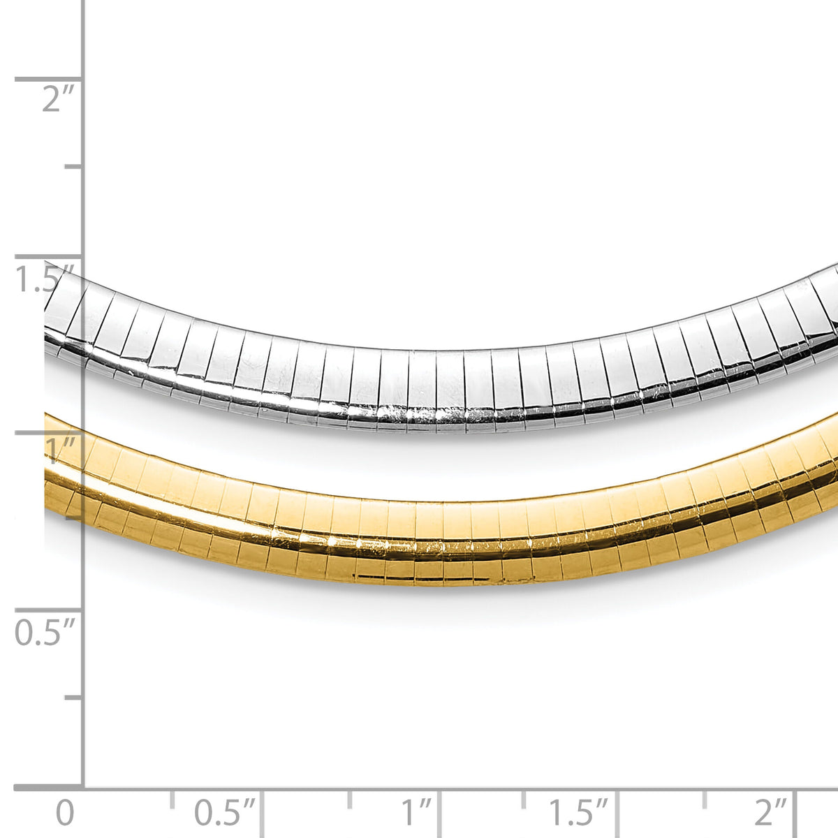 14k Two-tone Lt Reversible 6mm Omega w/extender Necklace-ROML6-16