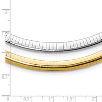 14k Two-tone Lt Reversible 6mm Omega w/extender Necklace-ROML6-16