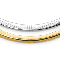 14k Two-tone Lt Reversible 6mm Omega w/extender Necklace-ROML6-16