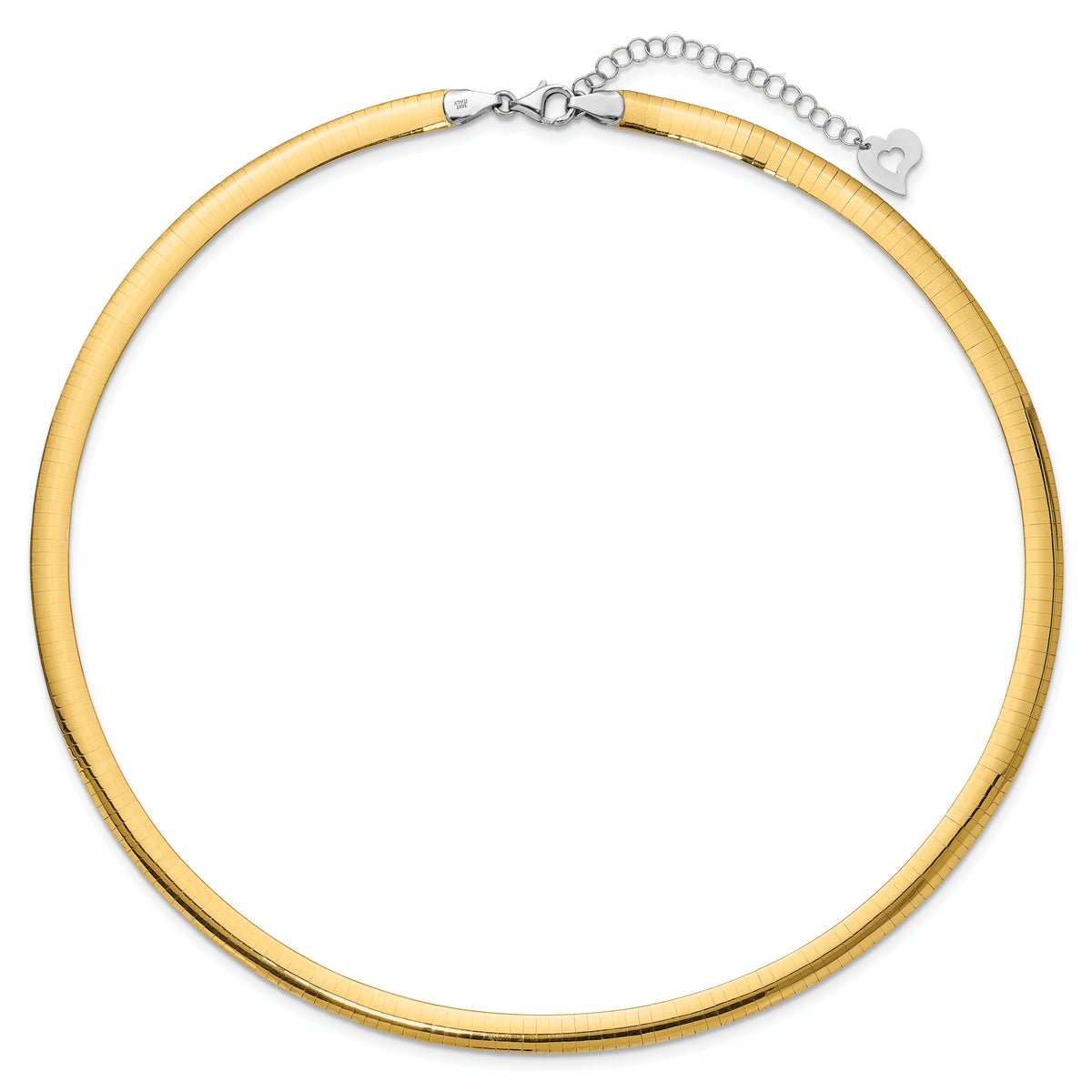 14k Two-tone Lt Reversible 6mm Omega w/extender Necklace-ROML6-18