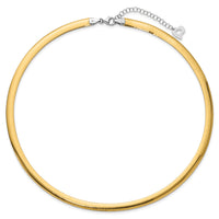 14k Two-tone Lt Reversible 6mm Omega w/extender Necklace-ROML6-18