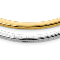 14k Two-tone Lt Reversible 6mm Omega w/extender Necklace-ROML6-18