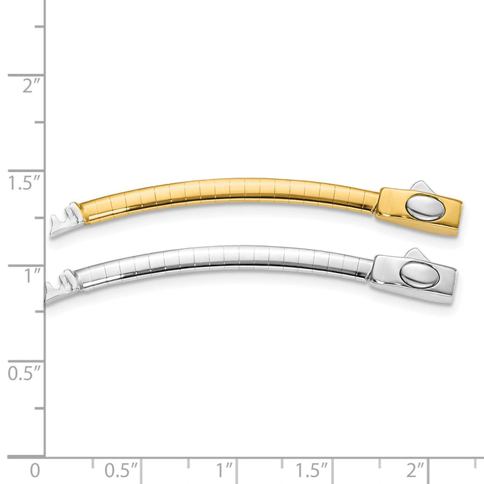 14k 3mm White & Yellow Domed Omega Extender for Necklace-ROMX3