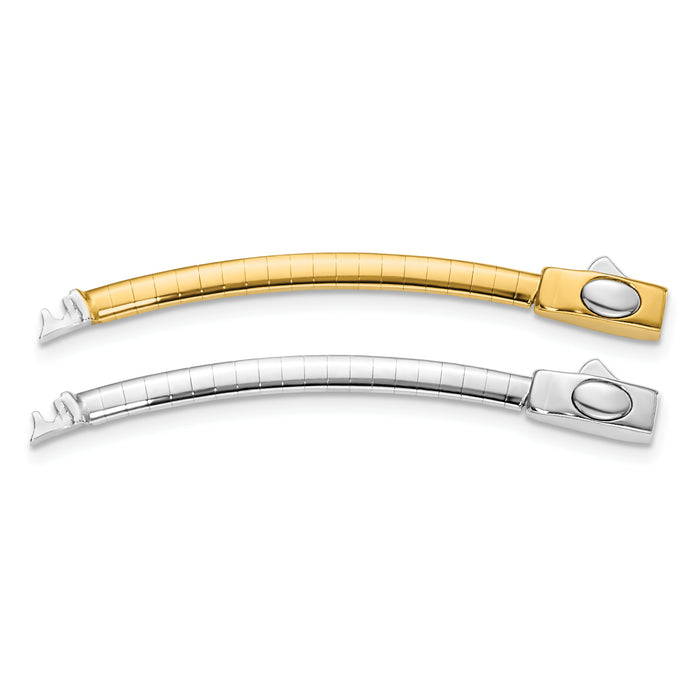 14k 3mm White & Yellow Domed Omega Extender for Necklace-ROMX3
