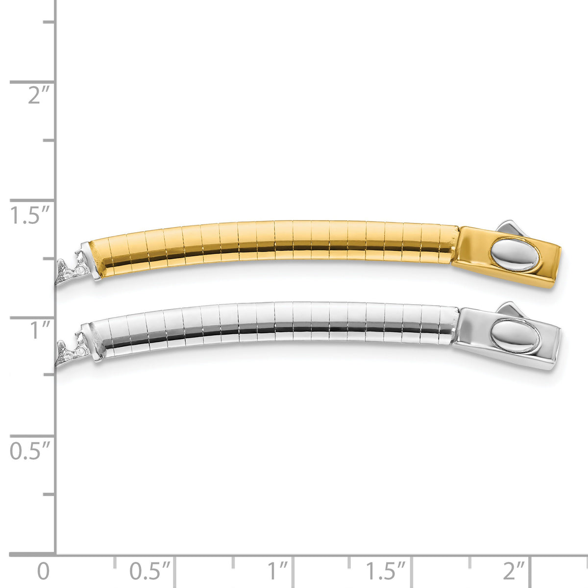 14k 4mm White & Yellow Domed Omega Extender for Necklace-ROMX4