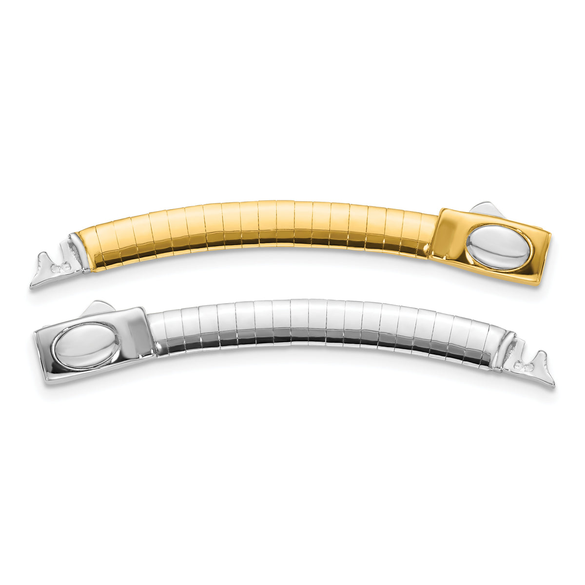 14k 5mm White & Yellow Domed Omega Extender for Necklace-ROMX5