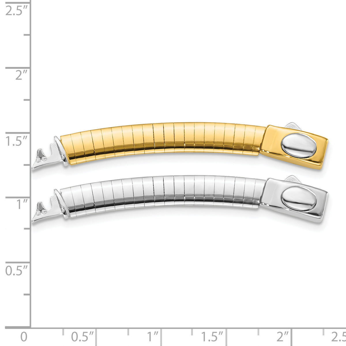 14k 6mm White & Yellow Domed Omega Extender for Necklace-ROMX6