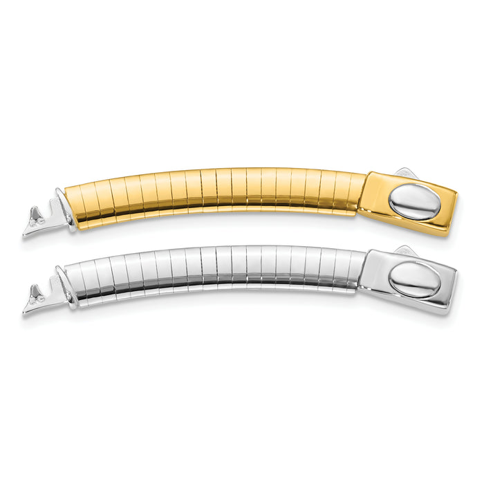 14k 6mm White & Yellow Domed Omega Extender for Necklace-ROMX6