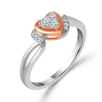 Diamond Fashion Ring 0.13 ct tw 10k Rose Gold+Silver-RP0402TPA77P0SL