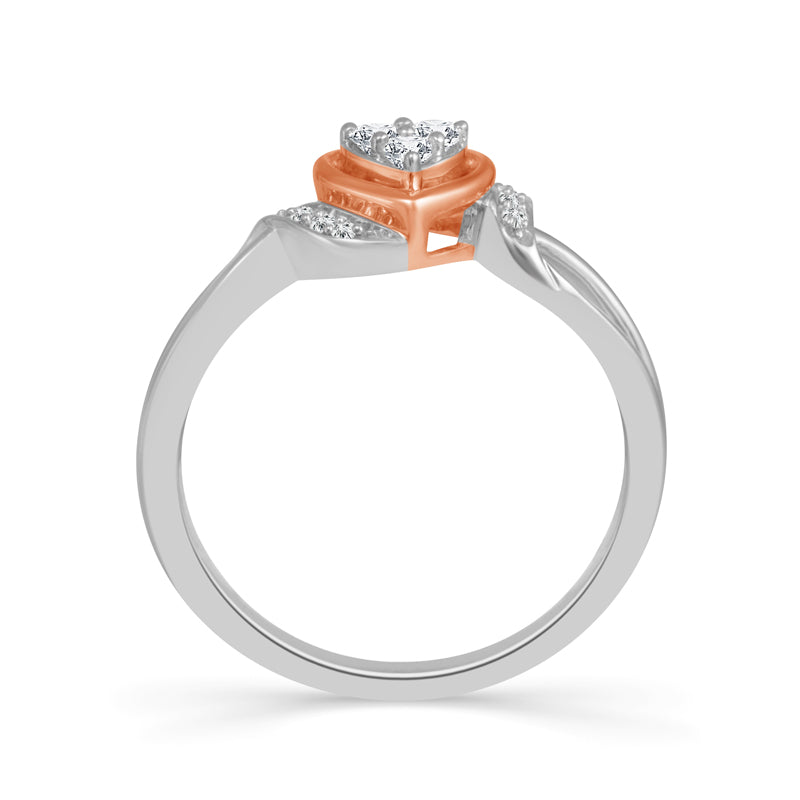 Diamond Fashion Ring 0.13 ct tw 10k Rose Gold+Silver-RP0402TPA77P0SL