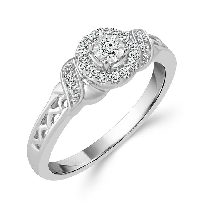 Diamond Fashion Ring 0.17 ct tw Silver-RP0452TPA77SIL