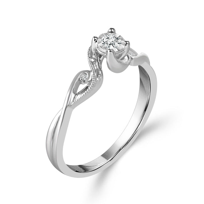 Diamond Fashion Ring 0.05 ct tw Silver-RP0900TPI77SIL