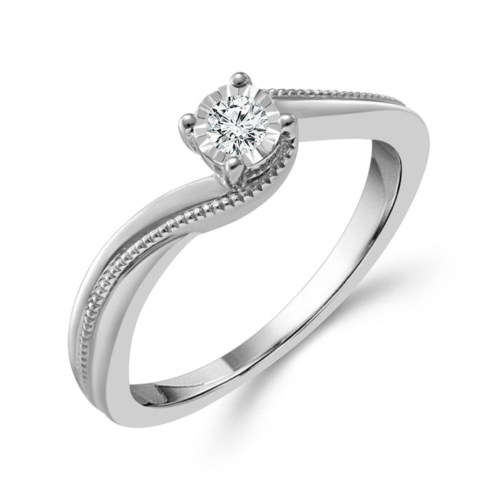 Diamond Fashion Ring 0.1 ct tw Silver-RP1058TPA97SIL