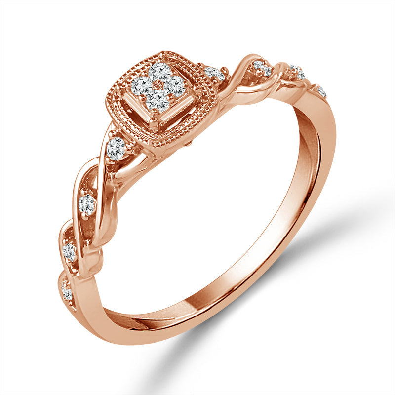 Diamond Fashion Ring 0.10 ct tw 10k Rose Gold-RP1716A78P0