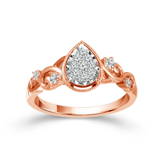 Diamond Engagement Ring 0.20 ct tw 14k Rose Gold-RP1740A68P4