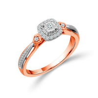 Diamond Fashion Ring 0.13 ct tw 10k Rose Gold+10k White Gold-RP1962A78T0