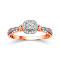 Diamond Fashion Ring 0.13 ct tw 10k Rose Gold+10k White Gold-RP1962A78T0