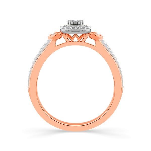 Diamond Fashion Ring 0.13 ct tw 10k Rose Gold+10k White Gold-RP1962A78T0