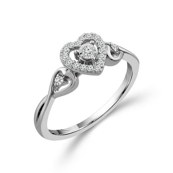Diamond Fashion Ring 0.13 ct tw 10k White Gold-RP1974A78W0