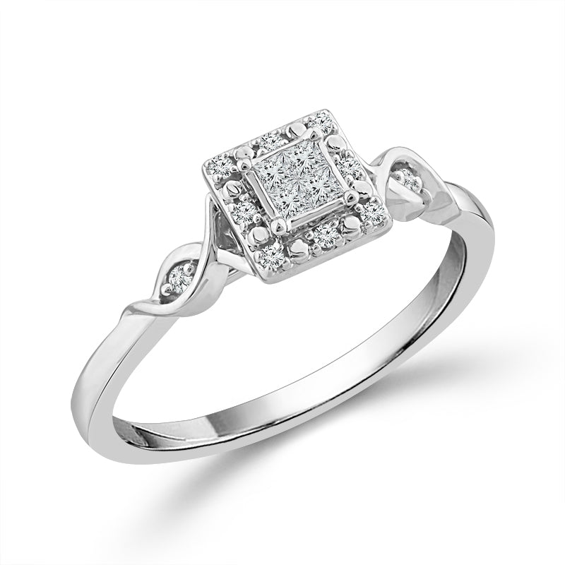 Diamond Fashion Ring 0.13 ct tw 10k White Gold-RP3051A66W0