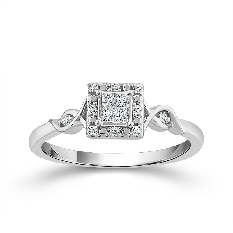 Diamond Fashion Ring 0.13 ct tw 10k White Gold-RP3051A66W0