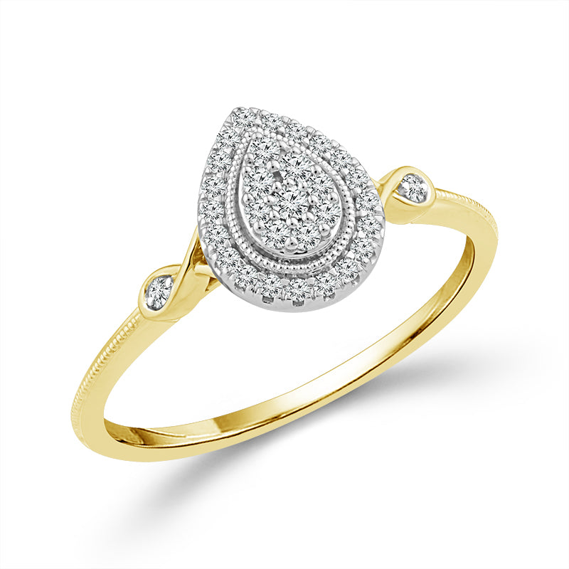 Diamond Fashion Ring 0.17 ct tw 10k Yellow Gold+10k White Gold-RP3371A78YW0