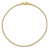 14K 1.7mm Ropa Chain Anklet-RPA028-10