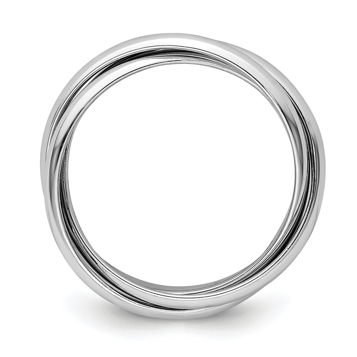 14k White Gold Polished Rolling Ring-RR2