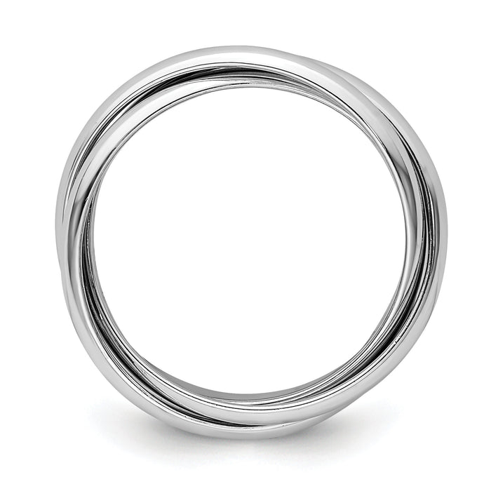 14k White Gold Polished Rolling Ring-RR2