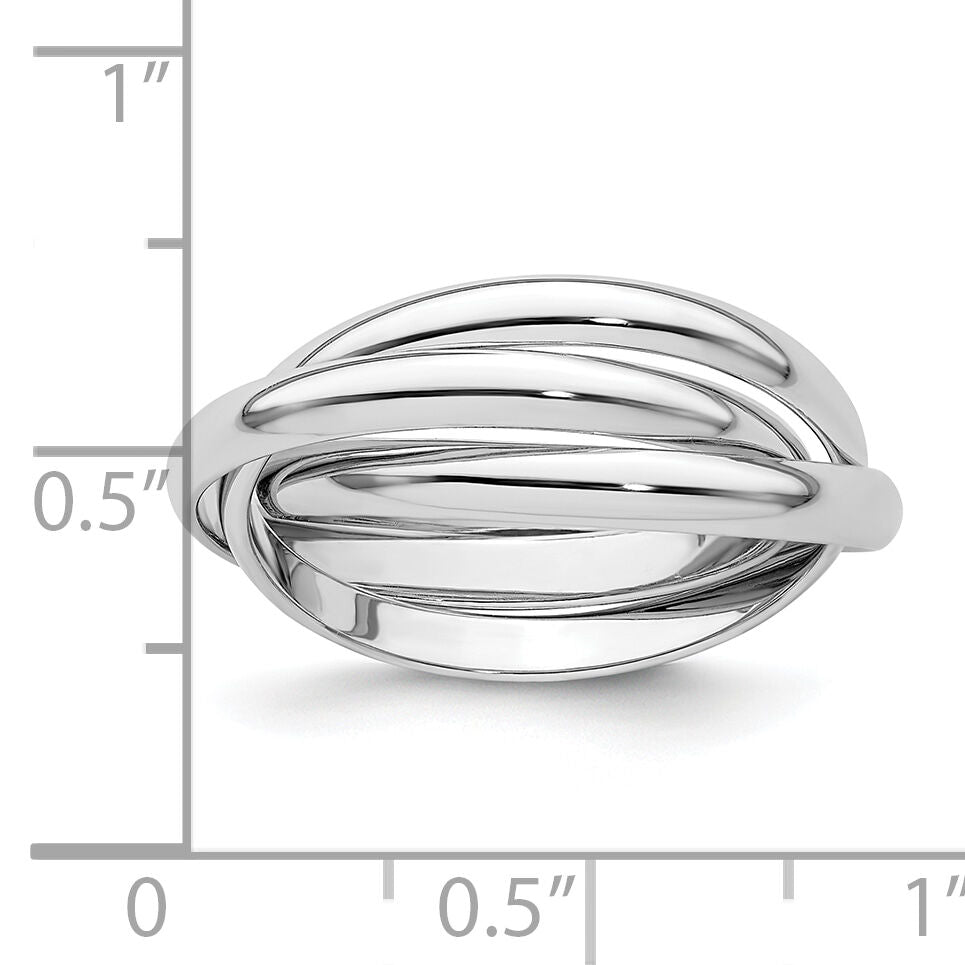 14k White Gold Polished Rolling Ring-RR2