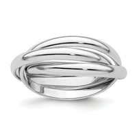 14k White Gold Polished Rolling Ring-RR2