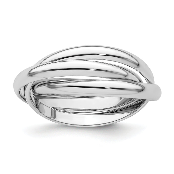 14k White Gold Polished Rolling Ring-RR2
