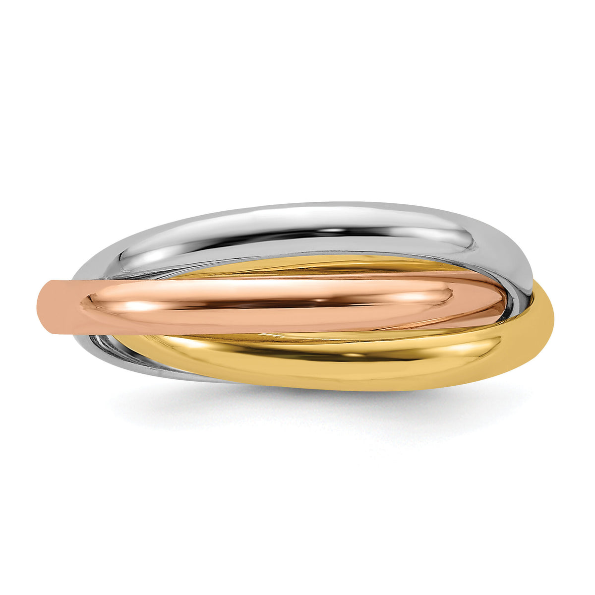 14k Tri-color Polished Rolling Ring-RR3