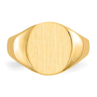 14k 10.0x11.5mm Closed Back Signet Ring-RS102