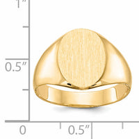 14k 11.5x13.0mm Closed Back Mens Signet Ring-RS104