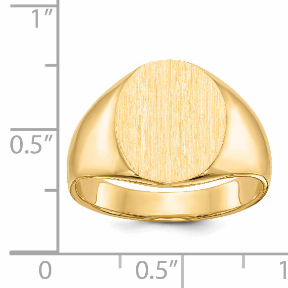 14k 12.0x14.5mm Closed Back Mens Signet Ring-RS105
