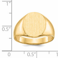 14k 12.0x14.5mm Closed Back Mens Signet Ring-RS105