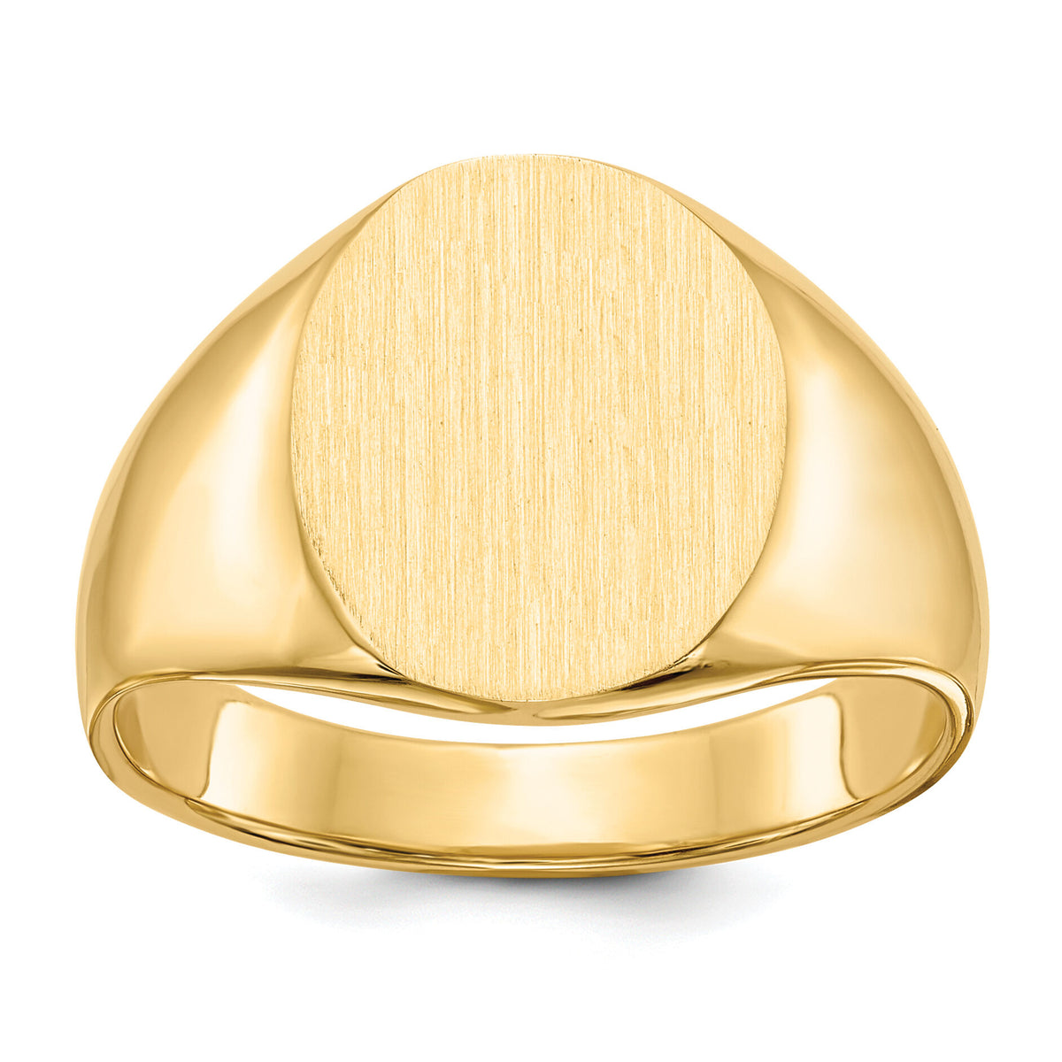 14k 12.0x14.5mm Closed Back Mens Signet Ring-RS105