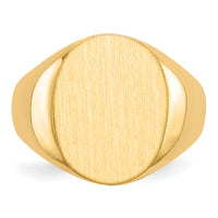 14k 13.0x16.0mm Closed Back Signet Ring-RS106