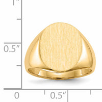 14k 13.0x16.0mm Closed Back Signet Ring-RS106