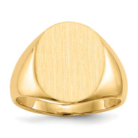 14k 13.0x16.0mm Closed Back Signet Ring-RS106