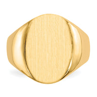 14k 14.0x18.0mm Closed Back Mens Signet Ring-RS107