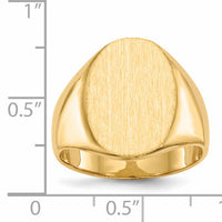 14k 14.0x18.0mm Closed Back Mens Signet Ring-RS107