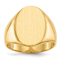14k 14.0x18.0mm Closed Back Mens Signet Ring-RS107