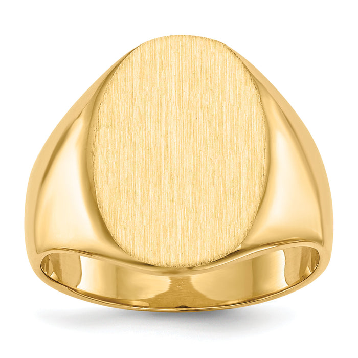 14k 14.0x18.0mm Closed Back Mens Signet Ring-RS107