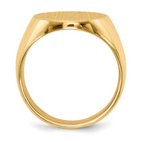 14k 15.5x19.0mm Closed Back Mens Signet Ring-RS108