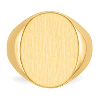 14k 15.5x19.0mm Closed Back Mens Signet Ring-RS108