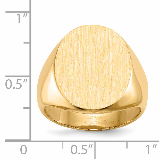 14k 15.5x19.0mm Closed Back Mens Signet Ring-RS108